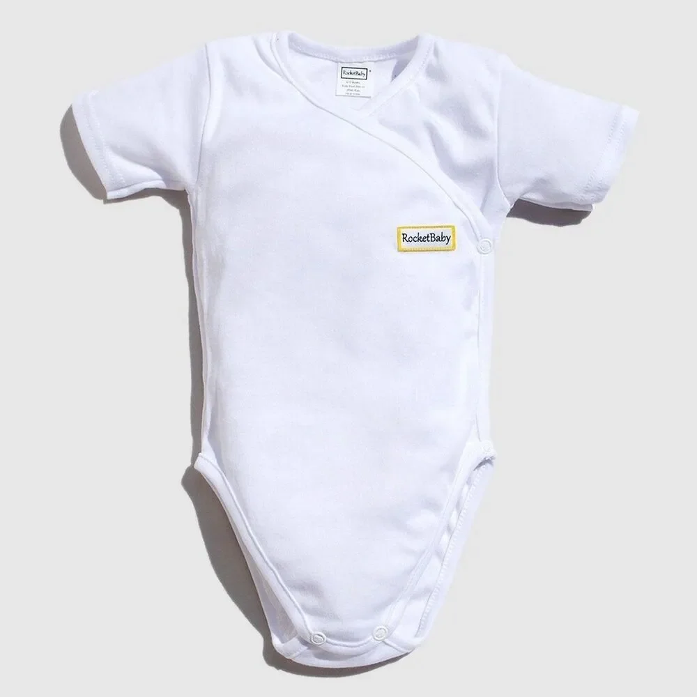 ROCKETBABY Bodysuit Kimono Short Sleeve White